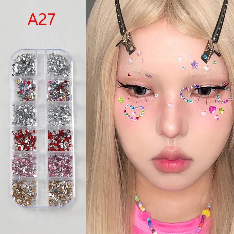 Фестивальные украшения для лица, самоклеящиеся наклейки с драгоценными камнями для тела, блестящий макияж, наклейки для лица и глаз для вечеринки