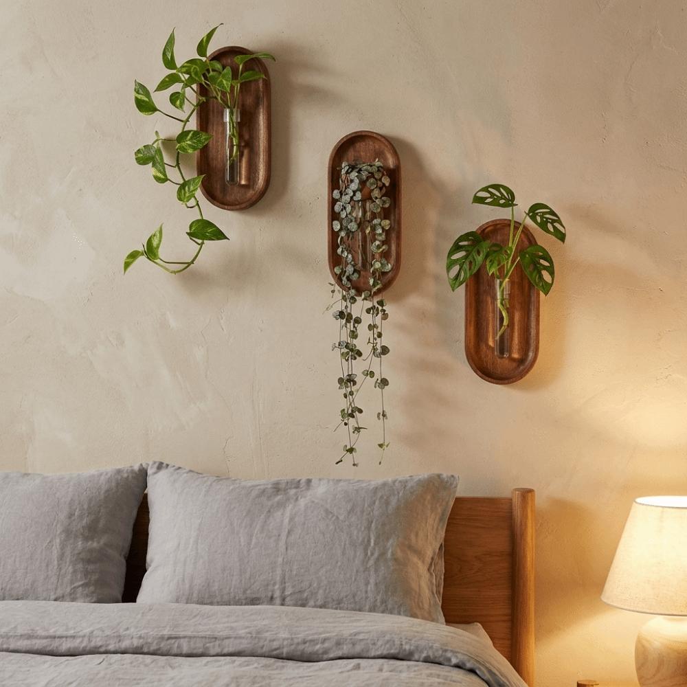 Minimalist Wall Mounted Vase Space Saving Hanging Plant Panel Wall Hydroponic Vase DIY Plant