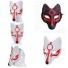 Маски для косплея из искусственной кожи Кабуки Кицунэ Реквизит для вечеринки Веселые маски для вечеринки в стиле лис