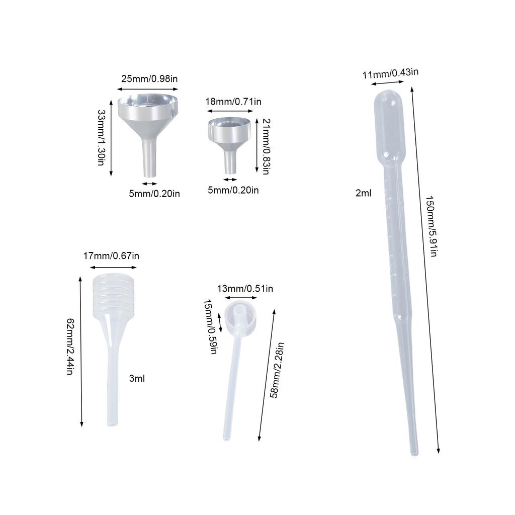 10pcs Metal Mini Funnel Set With Plastic Droppers For Easy Transfer Of Liquids Powders And Glitters In Small Bottles