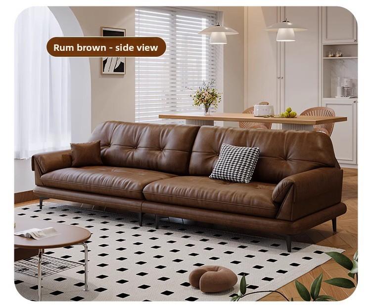 #Leather Sofa Set Vintage Living Room Bedroom Apartment Hotel Bar Restaurant Furniture Custom OEM