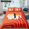 Японский суши King Queen пододеяльник Маленький комплект постельного белья Кошка Новинка Мультфильм Домашнее животное Японская еда Белый полиэстер пододеяльник