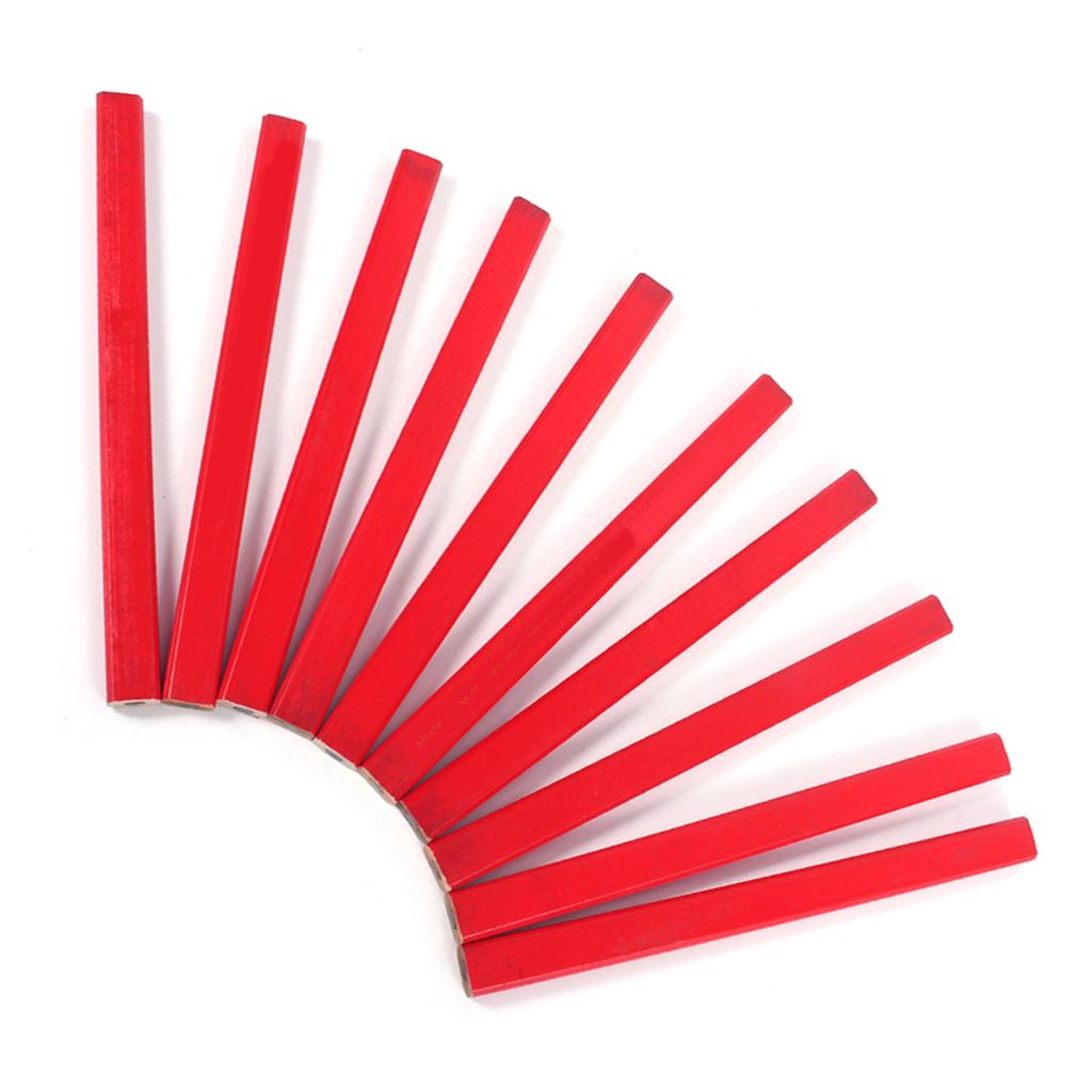 10 шт./упак. 175 мм восьмиугольный твердый красный плотницкий карандаш для столярных работ