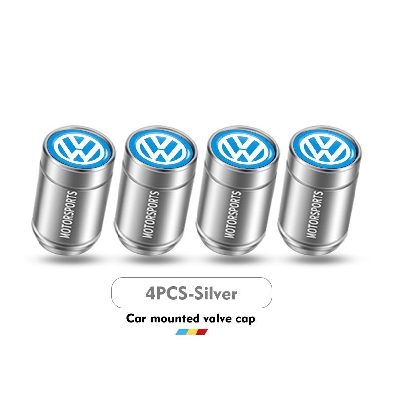 2026 Hot Valve Stems Caps 4pcs Car Wheel Tire Valve Caps Air Stem Covers Auto Parts For Volkswagen VW Scirocco Passat Polo B5 B6 B7 CC Ti