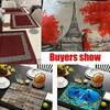 Christmas Linen Placemat Christmas Theme Table Mat  Heat Insulation Pad Western Meal Table Pad Dining Table Decor