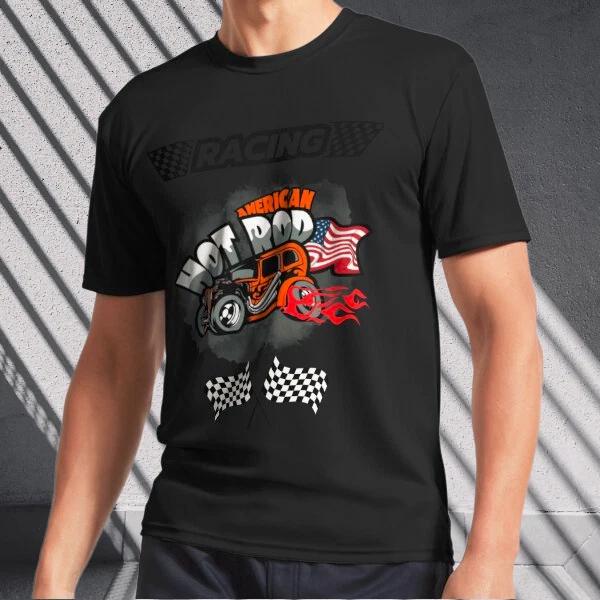 Men's and Women's T-shirts Racing American Hot Rod