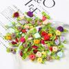 30/80Pcs Mini Rose Artificial Flowers Heads 2cm Buds Fabric Flower Wedding Decoration Craft Supplies Ribbon Bow-Knot Gift Decor