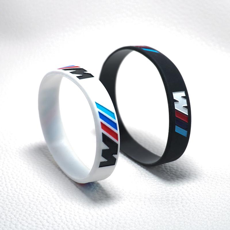 For BMW M Emblem M3 M5 X1 X3 X5 X6 E46 Car M Power Sili0cone Rubber Wristband Flexible Bracelet Sports Bangle interior lcmn88