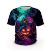 Men's Halloween T-shirt 3D Printed Ghost Pattern T-shirt Casual Round Neck Short Sleeved T-shirt Oversized Y2K Men's Top