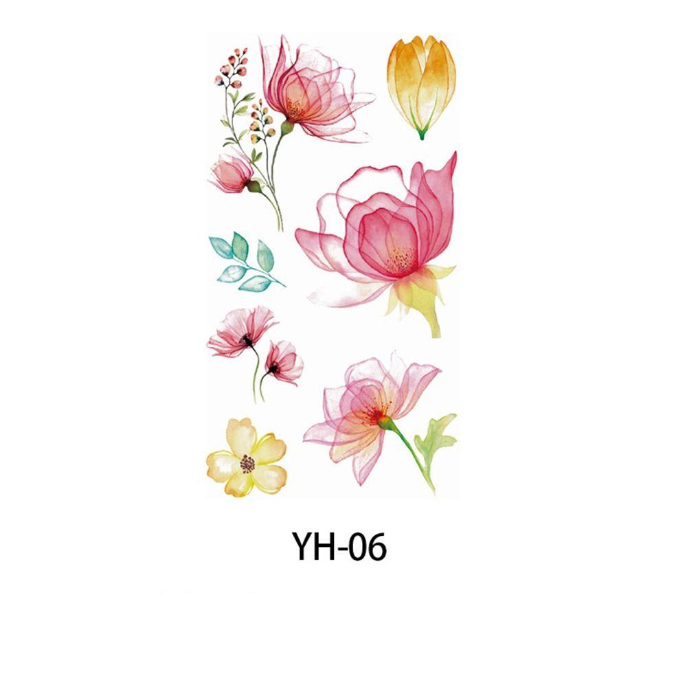 Disposable Watercolor Cherry Blossom Tattoo Sticker Waterproof Small Fresh Temporary Tattoo Sticker Anti Sweat Coloured Drawing