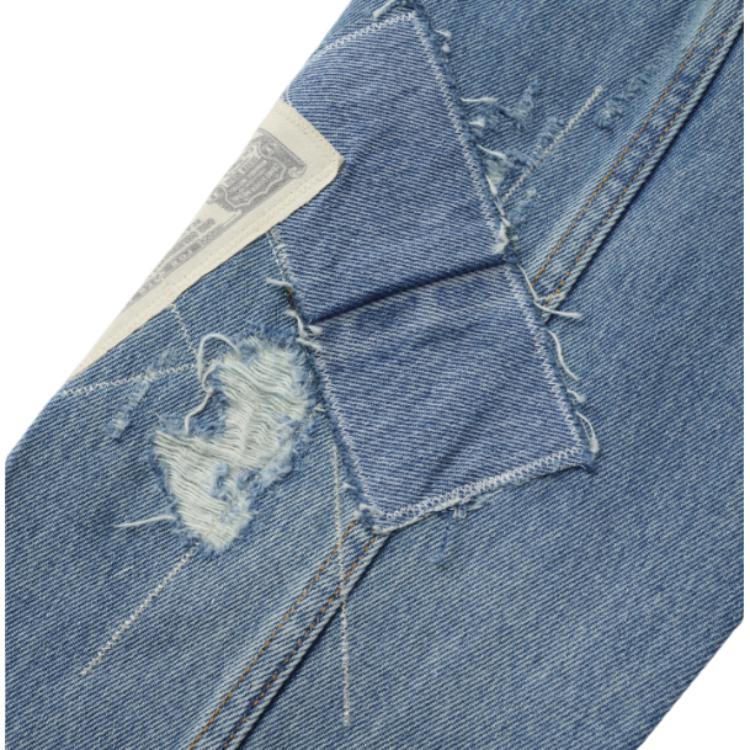 Levis SS25 Куртка из выбеленного денима с лоскутным дизайном Мужские куртки Джинсово-синий 72334-0729