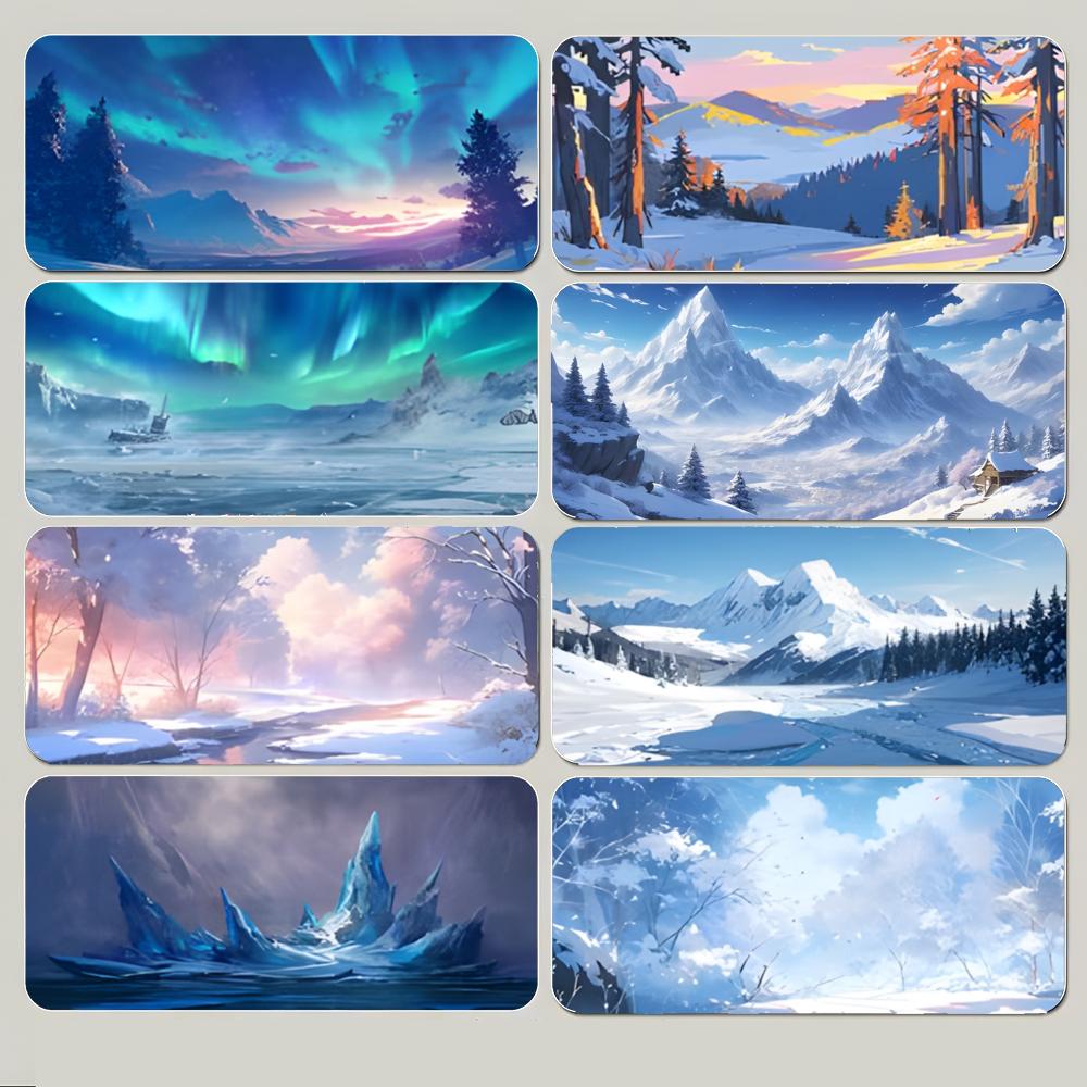 Arctic Cool Натуральный Арт Коврик для Мыши Большой Игровой Коврик для Мыши С Толстым Прошитым Краем Нескользящий Настольный Коврик