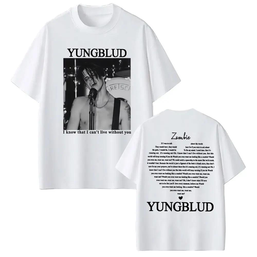 Yungblud Зомби Рок-группа Графическая футболка Мужская Хип-хоп Ретро Фанат Музыки Одежда Футболки Мужская Повседневная Свободная Футболка с коротким рукавом
