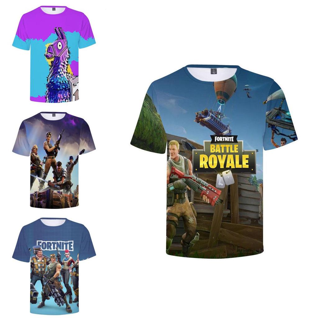 Футболки Fortnite 3D Лучшая видеоигра Battle Royale С коротким рукавом Дышащие