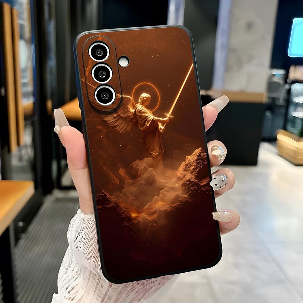 Чехол для телефона 'Крест Архангела Михаила' для Samsung A25 A13 A33 5G A54 A36 A35 A56 A52 A14 Ударопрочный Мягкий Чехол