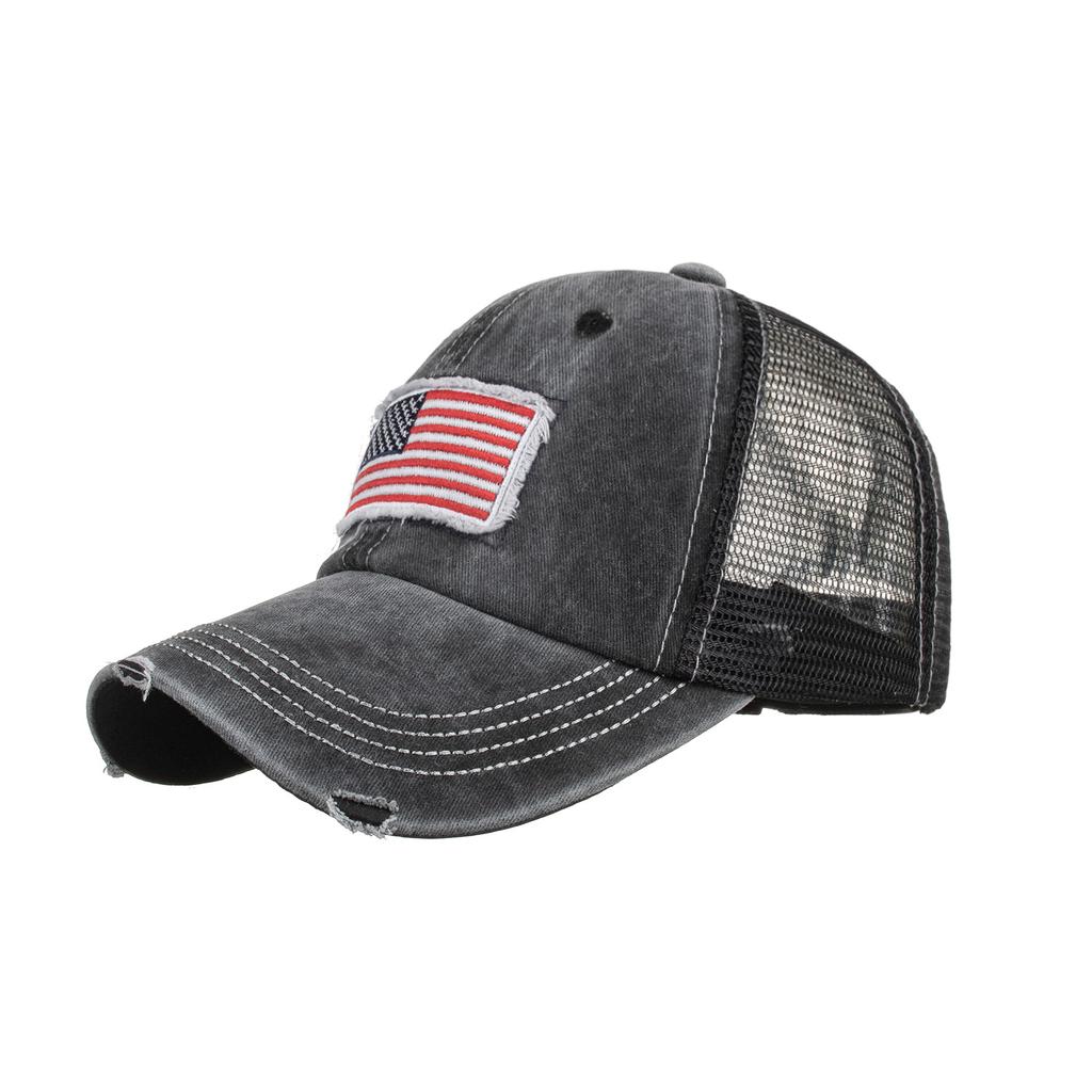 Washed and Old Ponytail Hair, Baseball Net Cap, Baseball Cap, Cap, Sun Cap