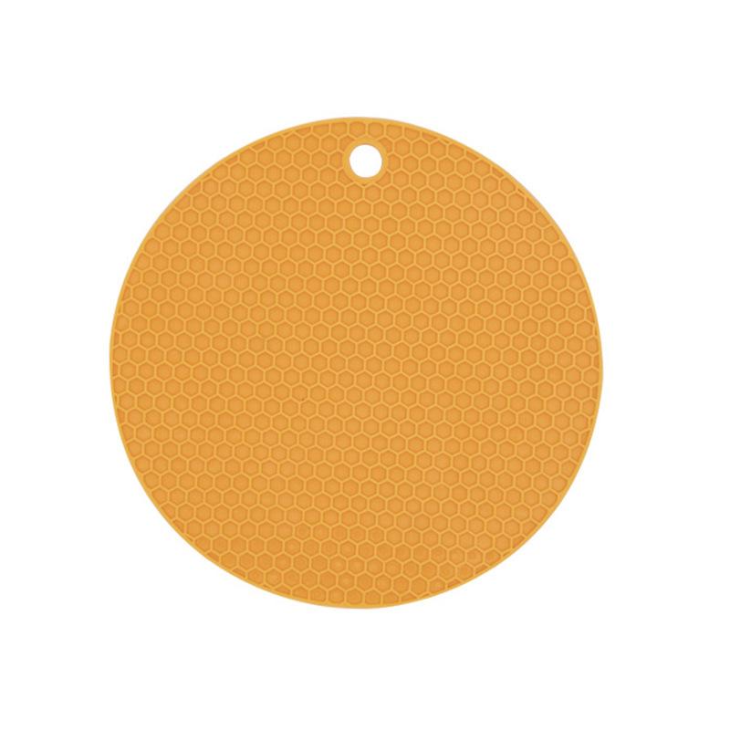 Round Insulation Silicone Mat Non-Slip Heat-Resistant Anti-Scalding Honeycomb Microwave Oven Mat Pot Holder Thicken Coasters