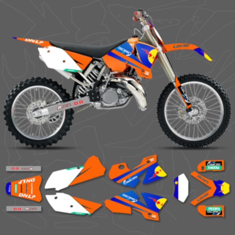 DSMTECH Motorcycle Graphics Background Decals Stickers Kits for KTM 125 250 300 350 450 2003 2004 SX SXF 2004 EXC 003