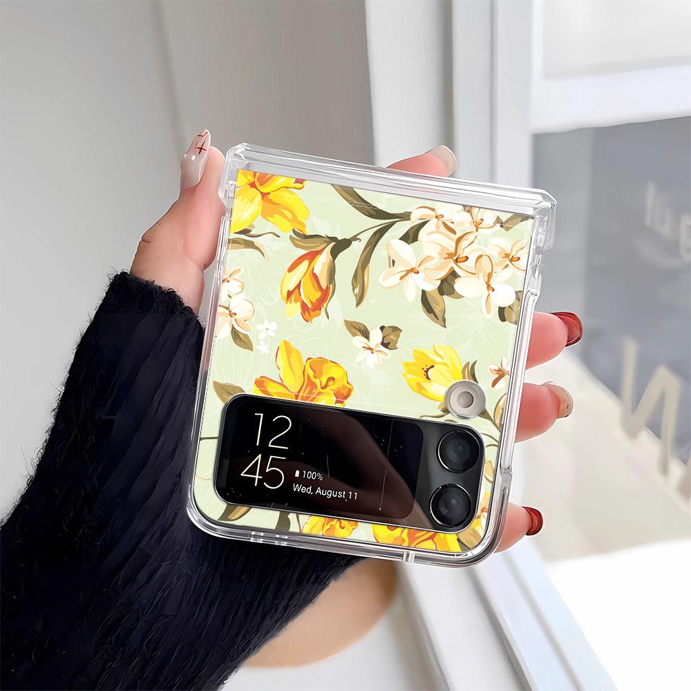 Чехол для телефона 'Стрекоза на цветке' для Samsung Z Flip 3 4 5 6 F711 Чехлы Funda для Samsung Z FLIP 3 4 5 6 Чехол-бампер Funda Coque