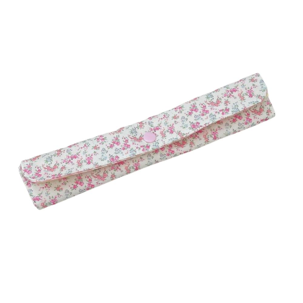 Floral Plaid Spliced Tableware Storage Bag Utensil Pouch Chopsticks Spoon Storage