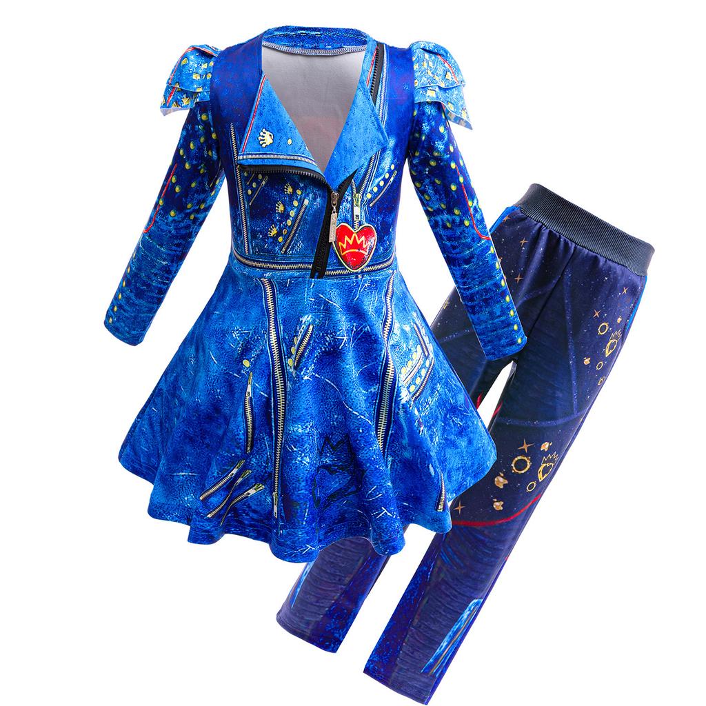 Halloween D-Descendants 4 Costume The Rise of Red Costumes Cosplay Movie Red Clothes Outfit Birthday Party Queen Dress