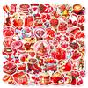 56 Красных Серия Признаний Наклейки с Граффити Милый Мультяшный Влюбленный Романтический Подарок Декоративные Наклейки