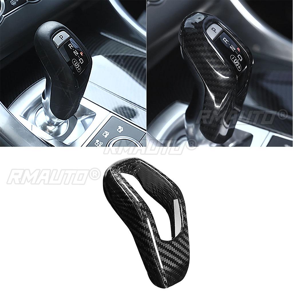 Real Carbon Fiber Car Shift Lever Knob Gear Shift Knob Cover Trim for Land Rover Range Rover Sport 2018 2019 2020 Lever Shifter