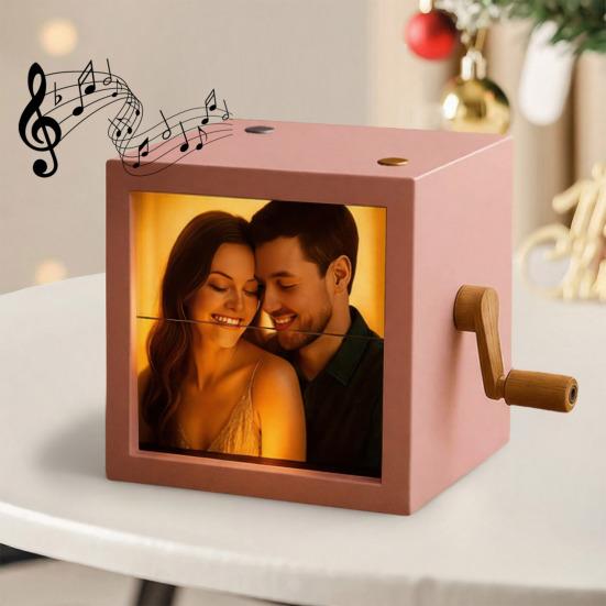 Yousheng Индивидуальная фото-раскладушка Ручная анимационная книжка-раскладушка с фото Картинная коробка со светом Персонализированная фото-раскладушка Рамка Машина для анимации Подарки на Рождество