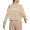 Nike Свитшот с круглым вырезом и длинным рукавом с принтом логотипа, женский свитшот светло-коричневого цвета DR5633-200