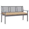 Day and Night - Day and Night 3-seater Garden Bench In Gray Eucalyptus Wood and 150 Cm Cushion