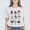 Летняя футболка FeUnisex, базовая футболка Potter Cats с круглым вырезом и короткими рукавами, топы в стиле Харадзюку, женская футболка, повседневная женская футболка Kawaii