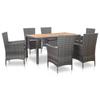 Day and Night - Day and Night Garden Dining Set 7 Pieces and Gray Synthetic Rattan Cushions
