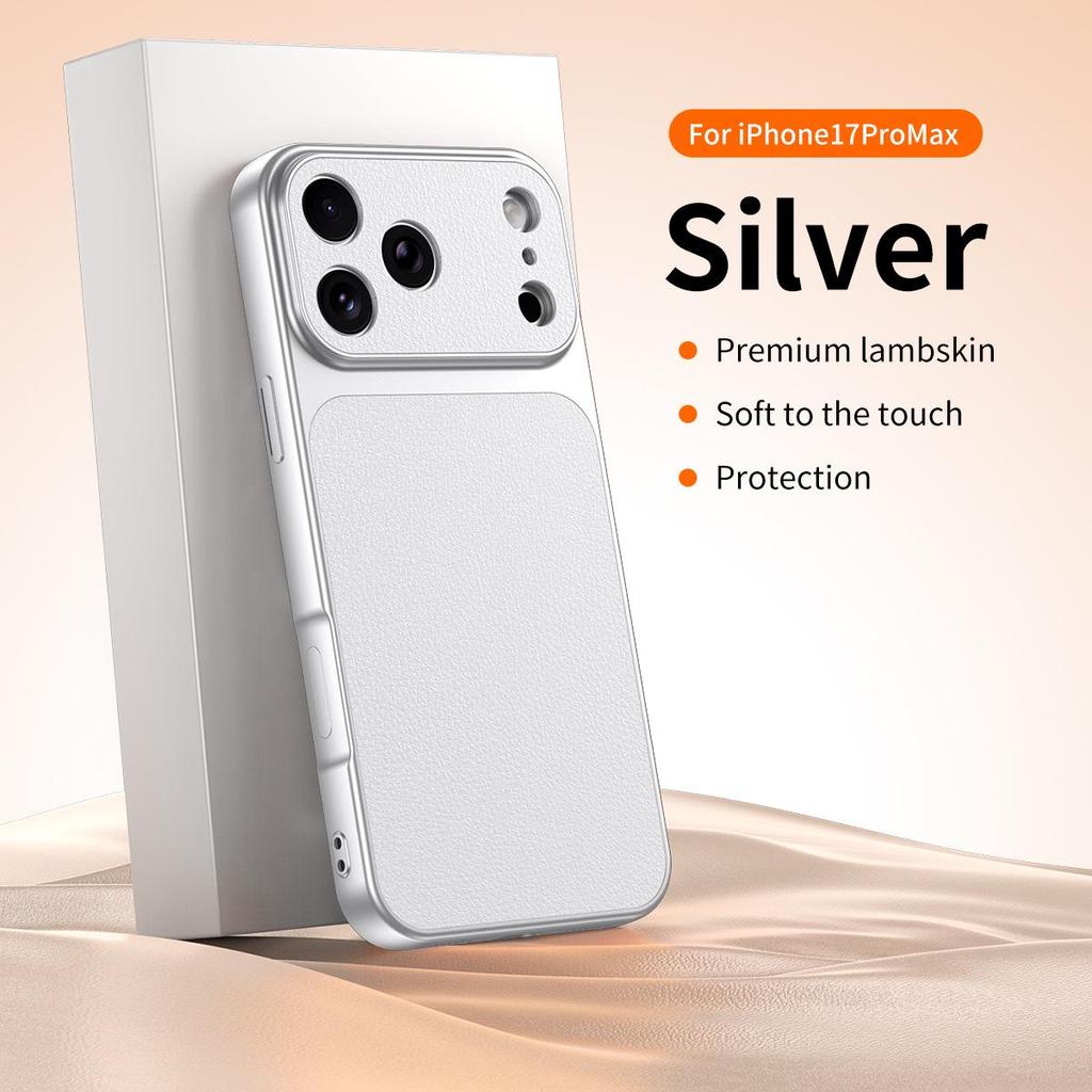 Защитный чехол для iPhone 17 Pro Max из кожи ягненка с защитой от отпечатков пальцев и большим окном