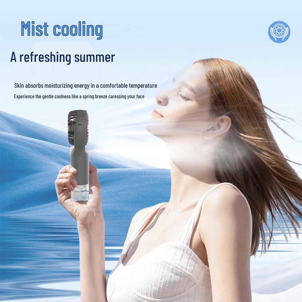 Portable Foldable Mini Fan with USB & Spray Function for Student Dorms