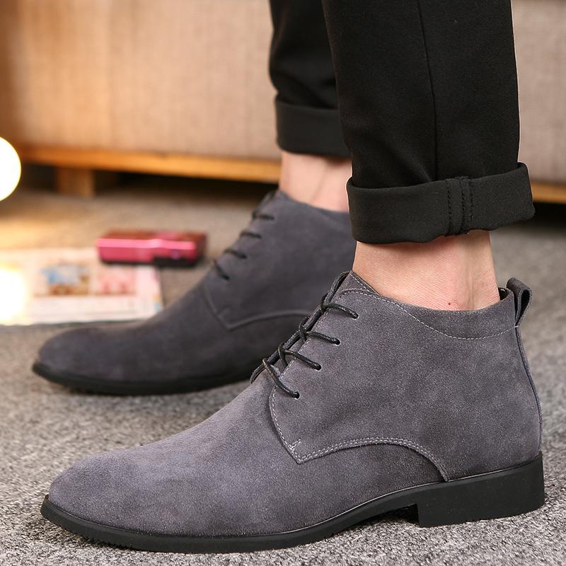 Fashion Winter Warm Suede Boots Men's Classic Short Boots Outdoor Soft, Anti Slip, Durable Casual Sports Shoes Outdoor Oxford Boots