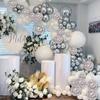 50 шт. металлические, серебристо-белые воздушные шары, гирлянда, арка, комплект, серебряные шары для детского душа, декор для дня рождения, свадьбы, вечеринки