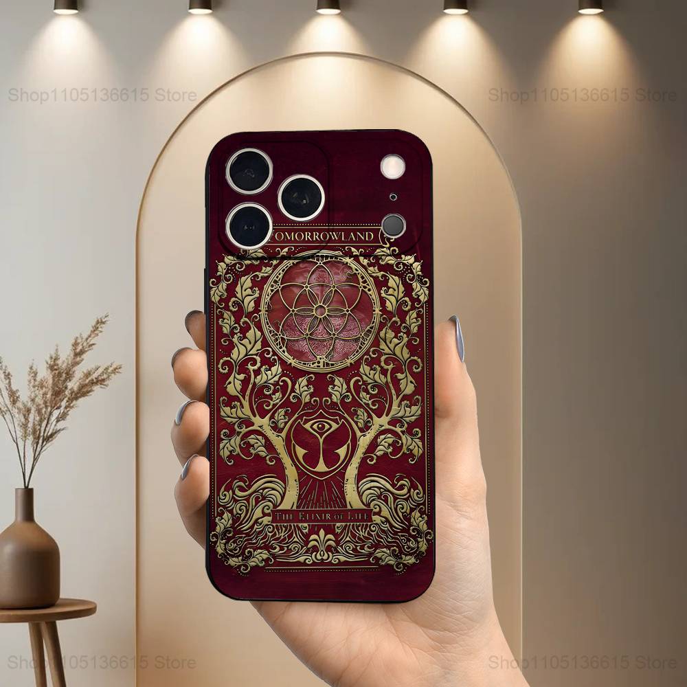 Music T-TOMORROWLAND Case For iPhone 12,14,15,16,11,17,13,X,Mini,SE,XS,Plus,Pro,Max,8,7,XR,Soft Silicone Black