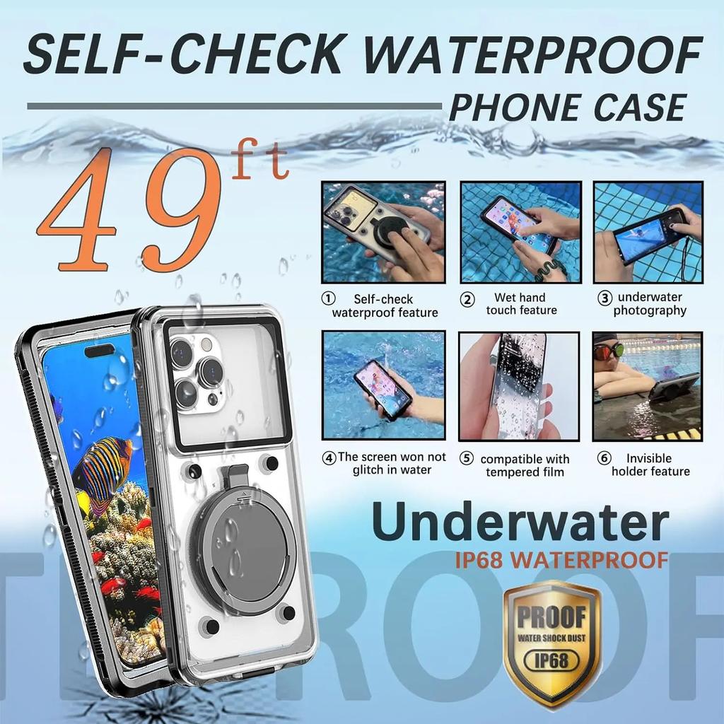 Within 6.9" Universal Self-Check Function Underwater Waterproof Phone
