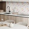 Set of Self-Adhesive Vinyl Tiles with Print Abstract Pattern with Spots 9x30x30 cm