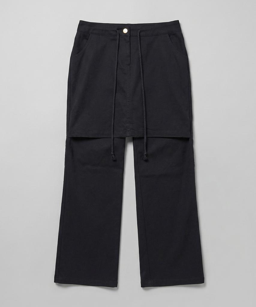 CHICKS Double Layered High-Waisted Long Pants White