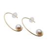 Freshwater Pearl Oval Hook Earrings In 10k Yellow Gold