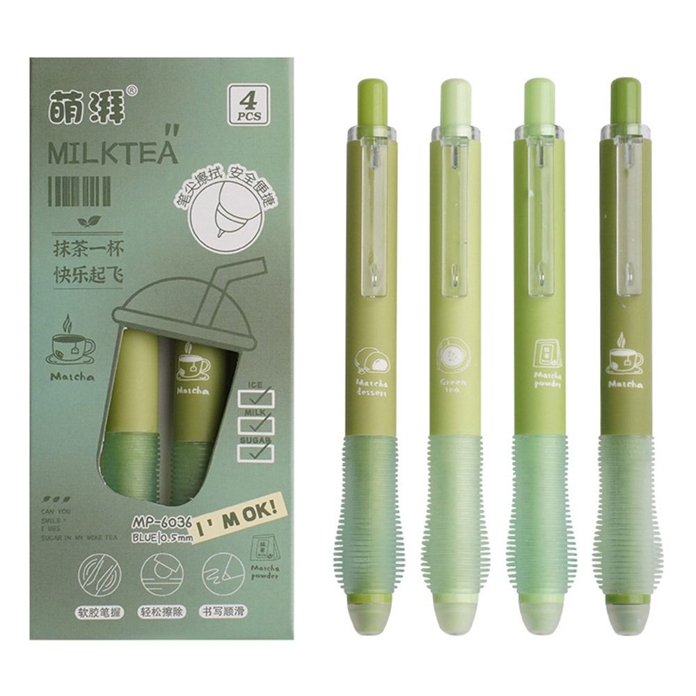 4PCS/Set 0.5mm Blue/Black Ink Erasable Pen Press Type Ballpoint Pen Creative Gel Pen  Student