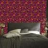 Intricate floral pattern burgundy wallpaper for living room and bedroom 50x1000