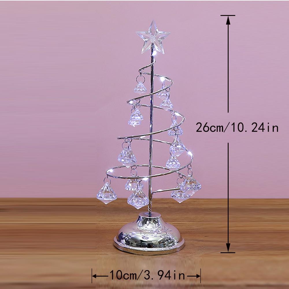 Светодиодная хрустальная рождественская елка: Гальванизированное железо, настольное украшение и ночник