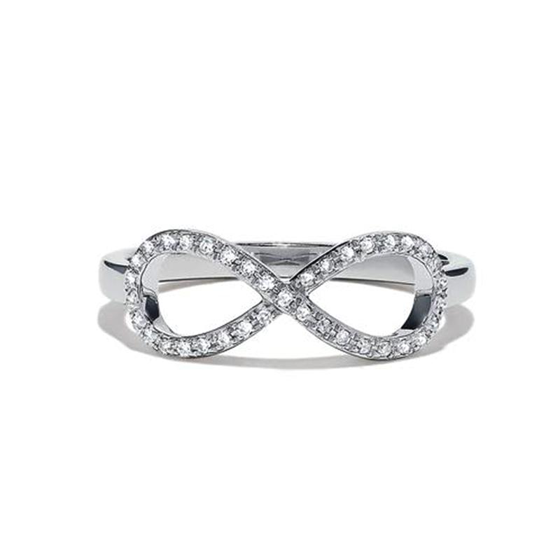 Модные кольца бесконечности Модные простые аксессуары Кольца на средний палец женские в форме перевернутой восьмерки 2019
