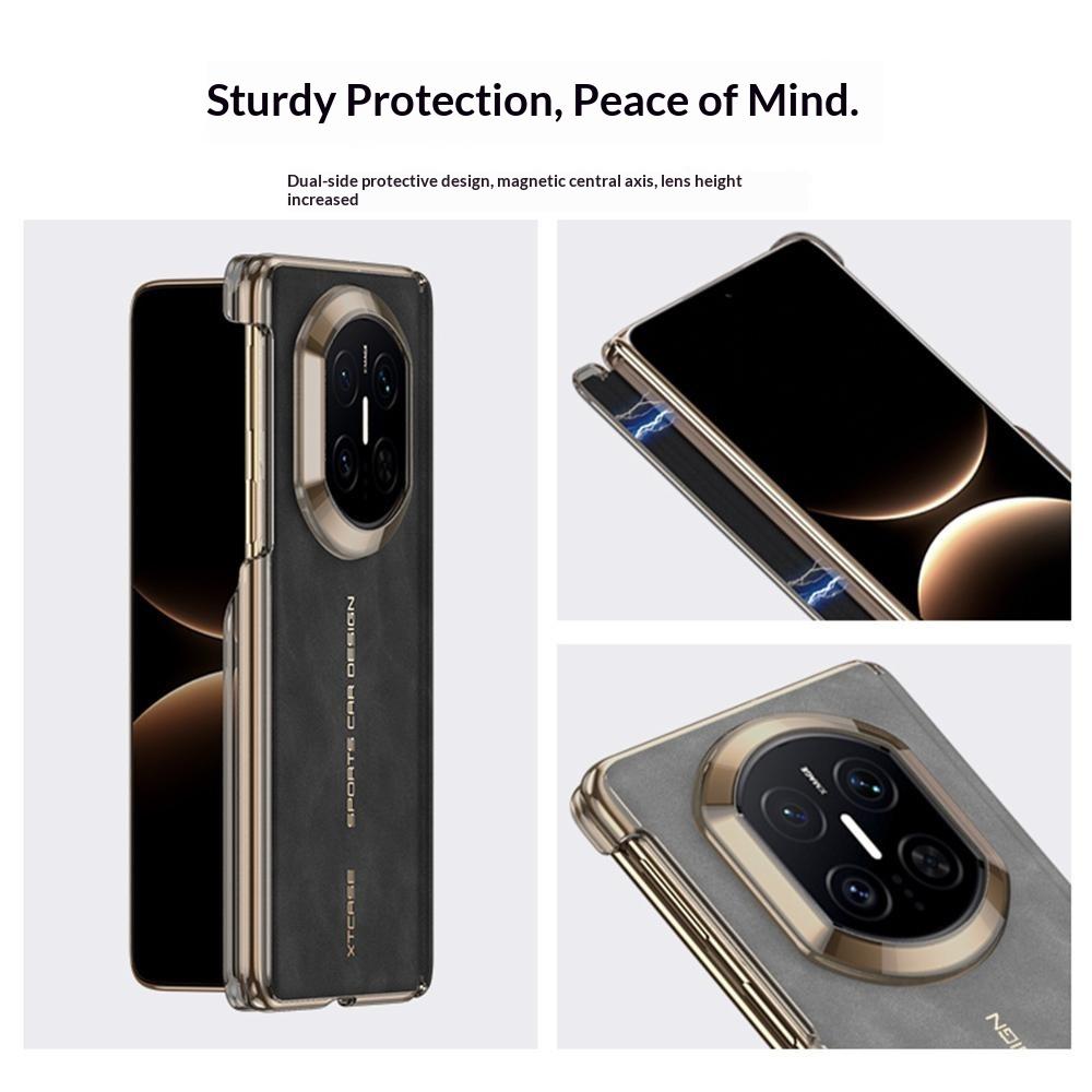 GKK Для Huawei Mate X7 Магнитный чехол Защита шарнира по двум осям Кожа PU + ТПУ + Поликарбонат Чехол для телефона