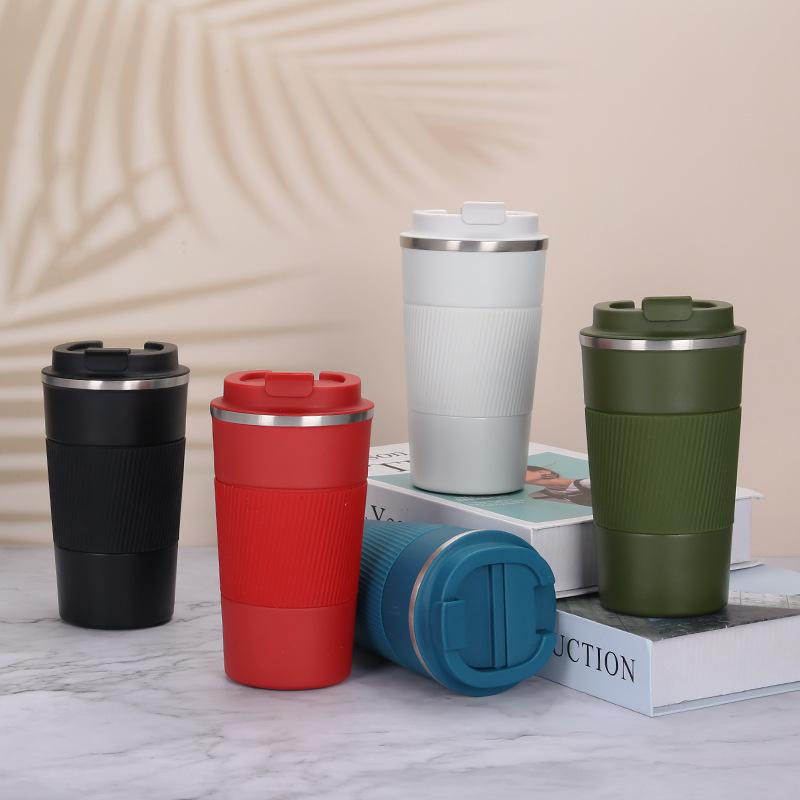 Creative 304 Stainless Steel Coffee Cup Vacuum Handy Vacuum Flask Portable Flip Car Office Gift Cup