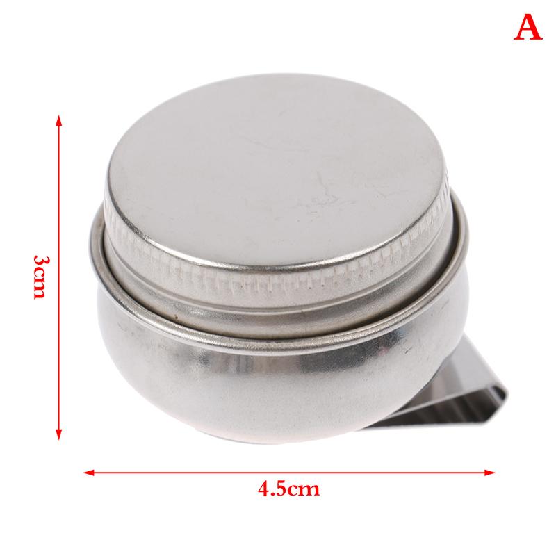 Stainless Steel Drum Painting Palette Oil Paint Pot Single Double Hole Dipper