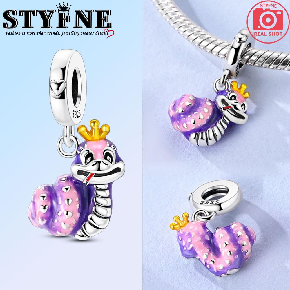 Orange Persimmons Beads Purple Luminous Princess Snake Charm Bracelet Fit Copper Women'S Necklace Diy Jewelry Gift