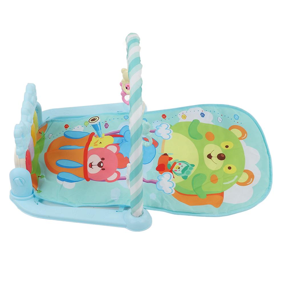Baby Gym Kick Play Piano Mat Lullabies Lights Educational Baby Musical Fitness Game Pad Blue